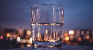 glass half-filled with water