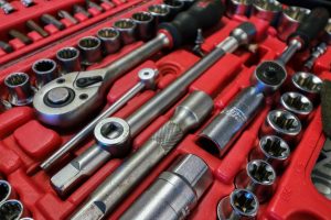 Photo of a neatly arranged toolbox.